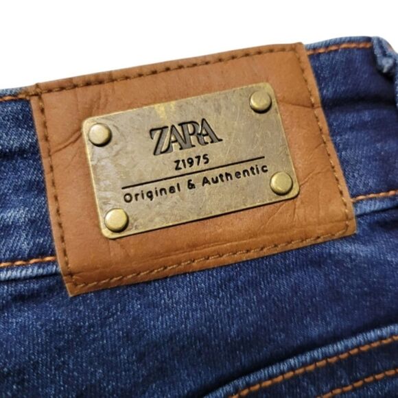 Zara Jeans Size 2 W24" x L27.5" Zara Skinny Jeans Stretch Ankle Jeans Blue Denim - Picture 6 of 7